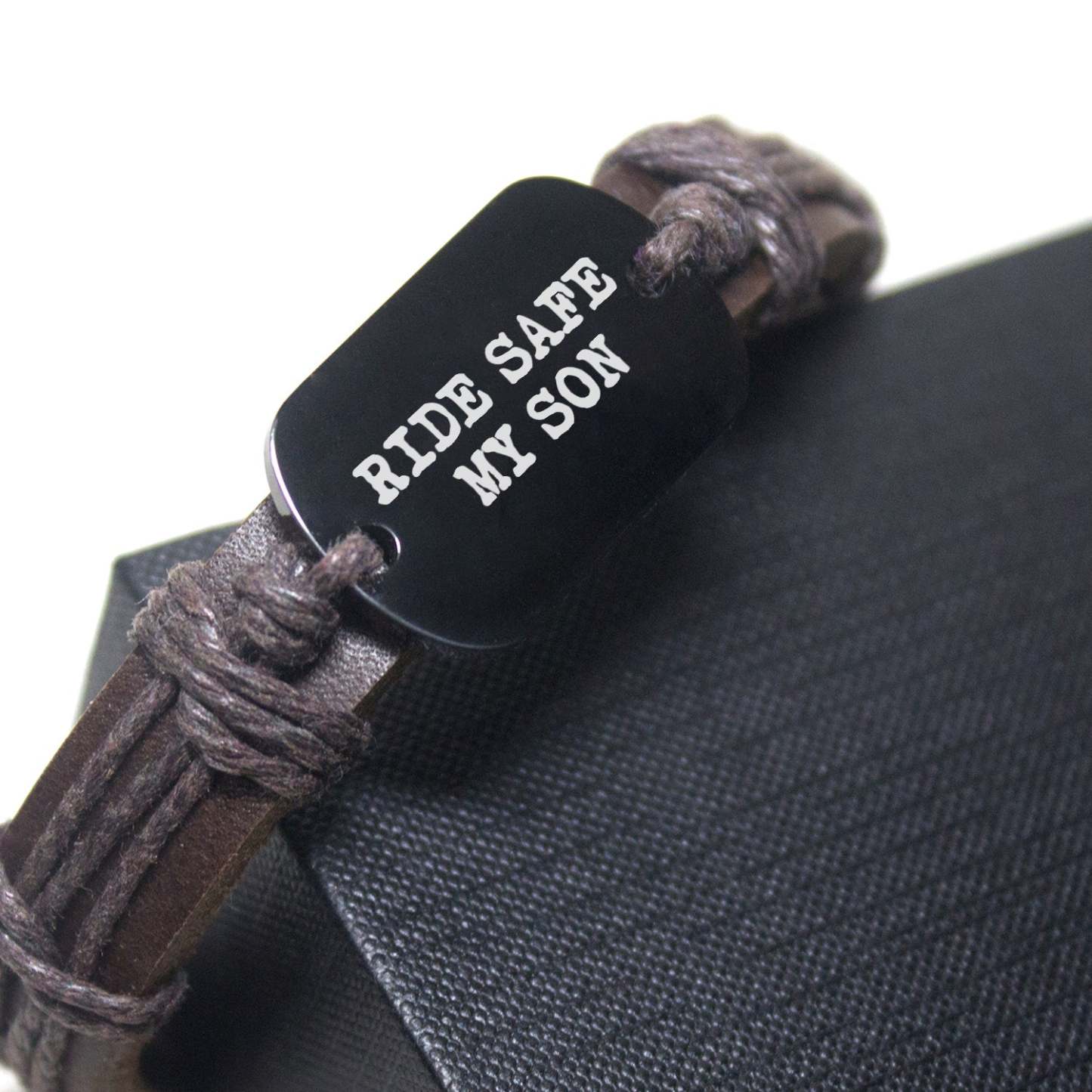 Valentine's Day Gift To My Son - Your Guardian Angel Ride With You Leather Cord Bracelet