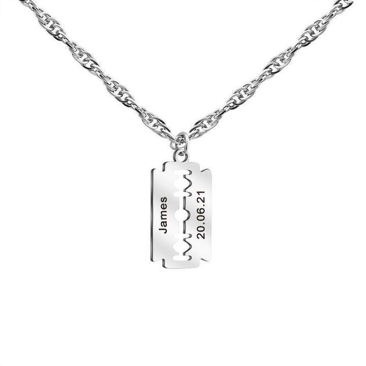 Christmas Gift Razor Blade Necklace For Men