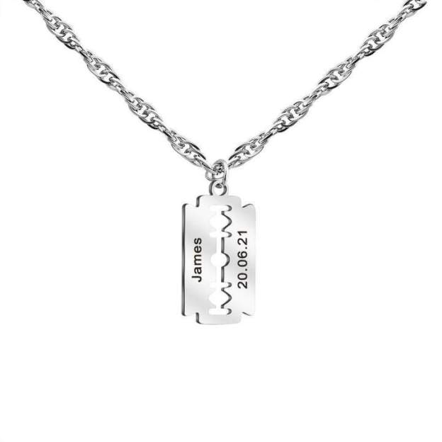 Christmas Gift Razor Blade Necklace For Men