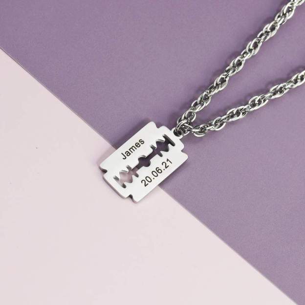 Christmas Gift Razor Blade Necklace For Men