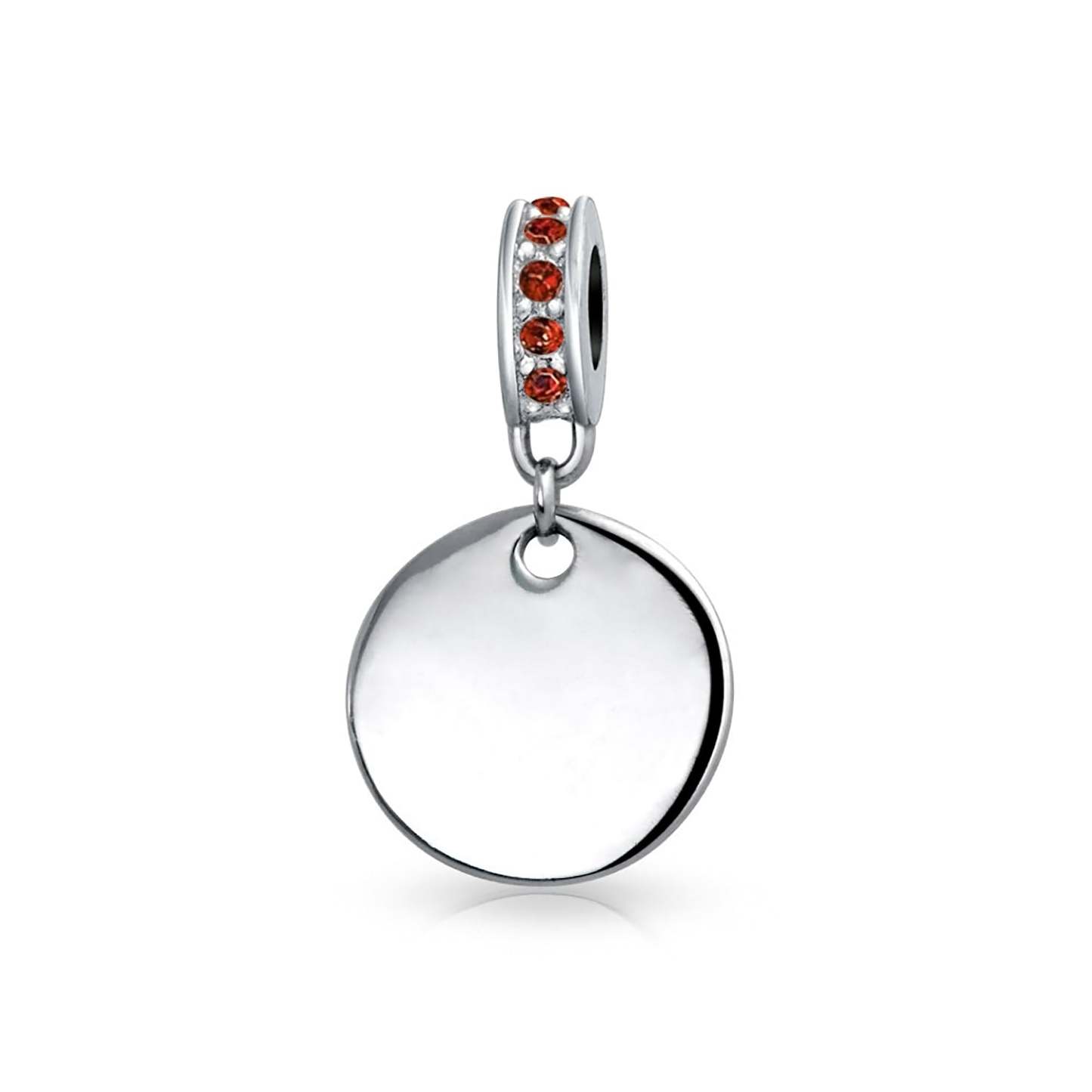 Mother's Day Gift Birthstones Initials Round Dangle Circle Charm Bead-Engravingift
