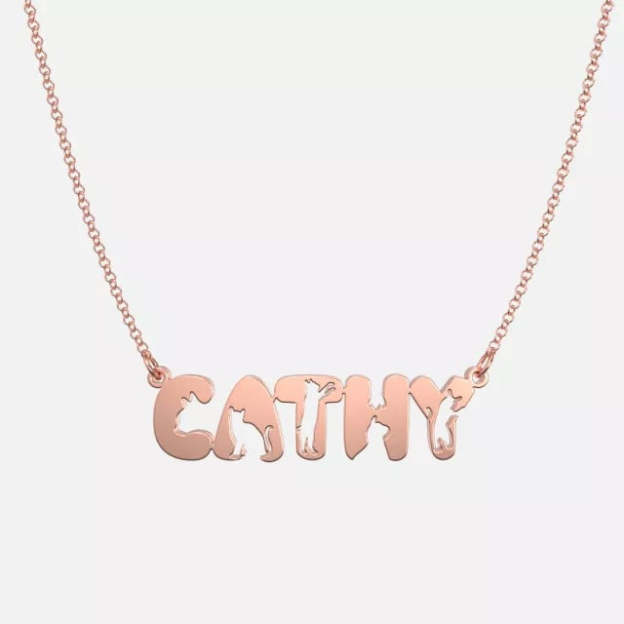 Mother's Day Gift Handmade Personalized Cute Cat Style Name Necklace-Engravingift