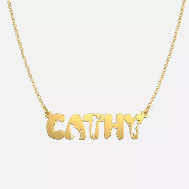 Mother's Day Gift Handmade Personalized Cute Cat Style Name Necklace-Engravingift