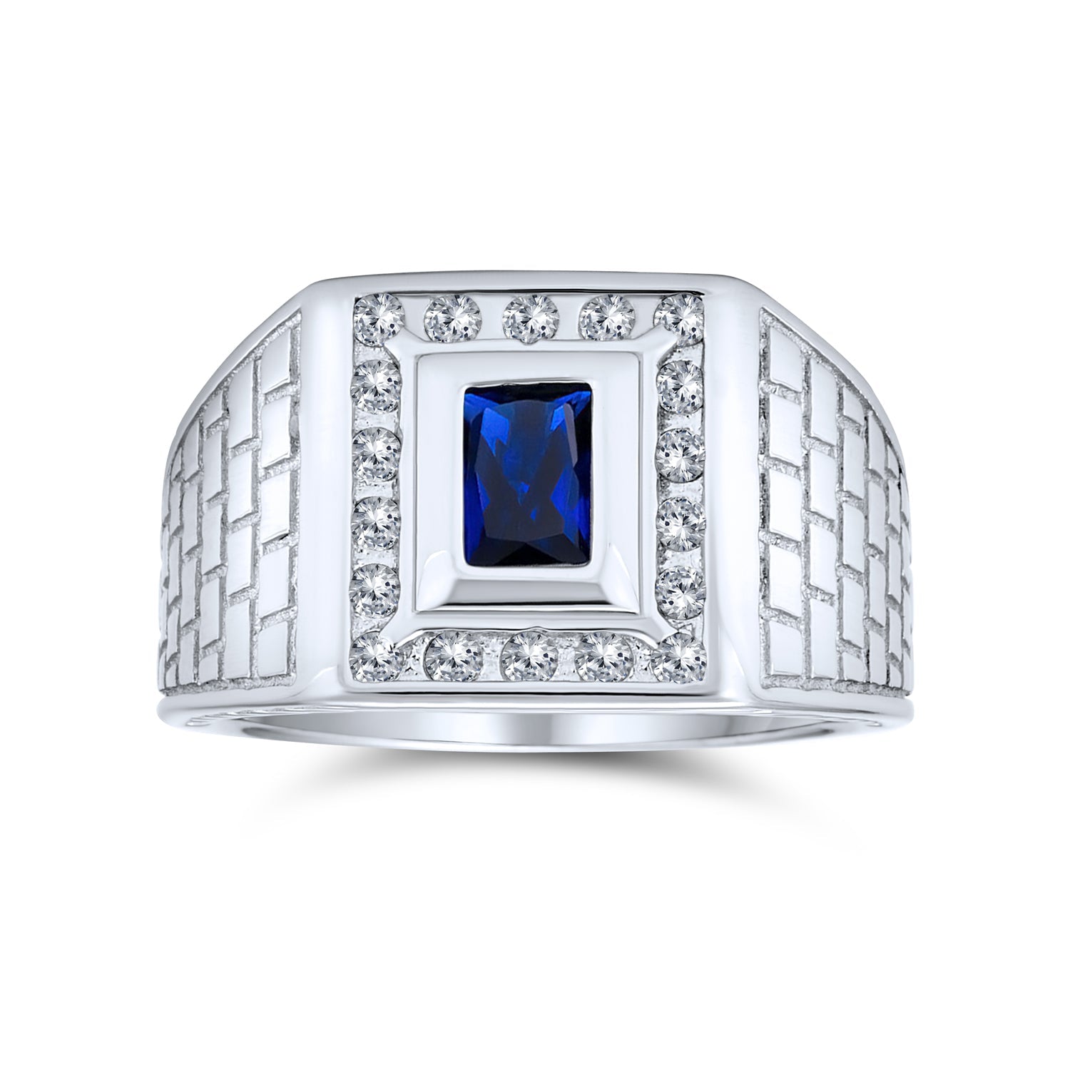 Christmas Gift 2CT Black Emerald Cut CZ Halo Mens Engagement Ring Imitation Onyx