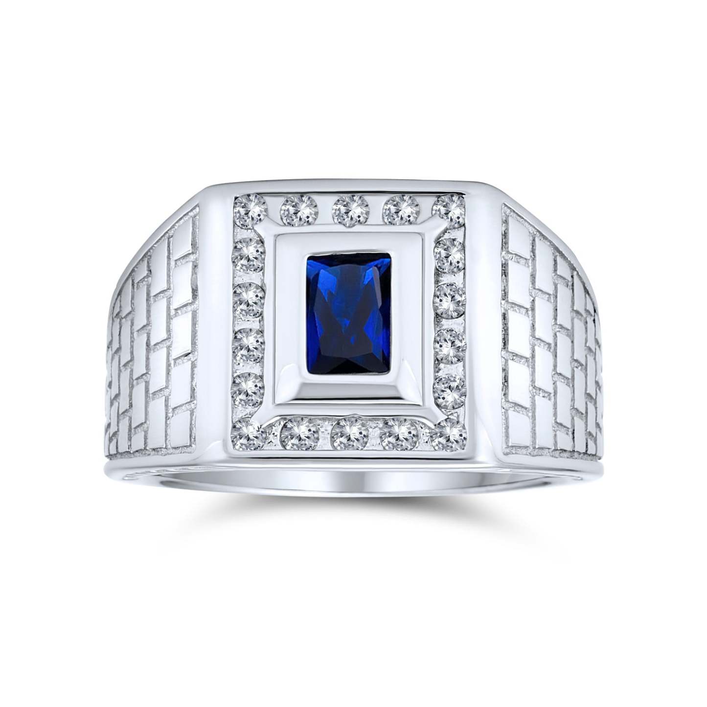 Father's Day Gift 2CT Black Emerald Cut CZ Halo Mens Engagement Ring Imitation Onyx