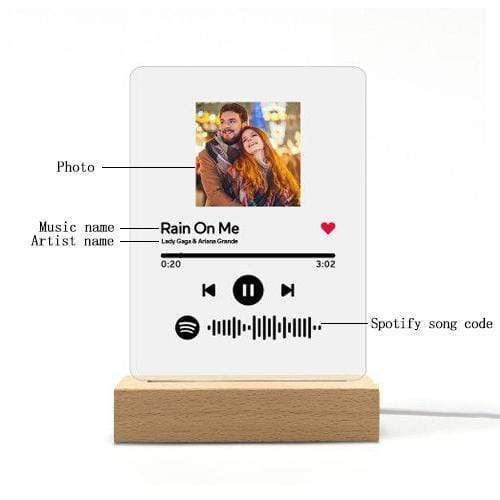 Mother's Day Gift Scannable Custom Spotify Code Lamp Acrylic Music Plaque Night Light Keychain-Engravingift