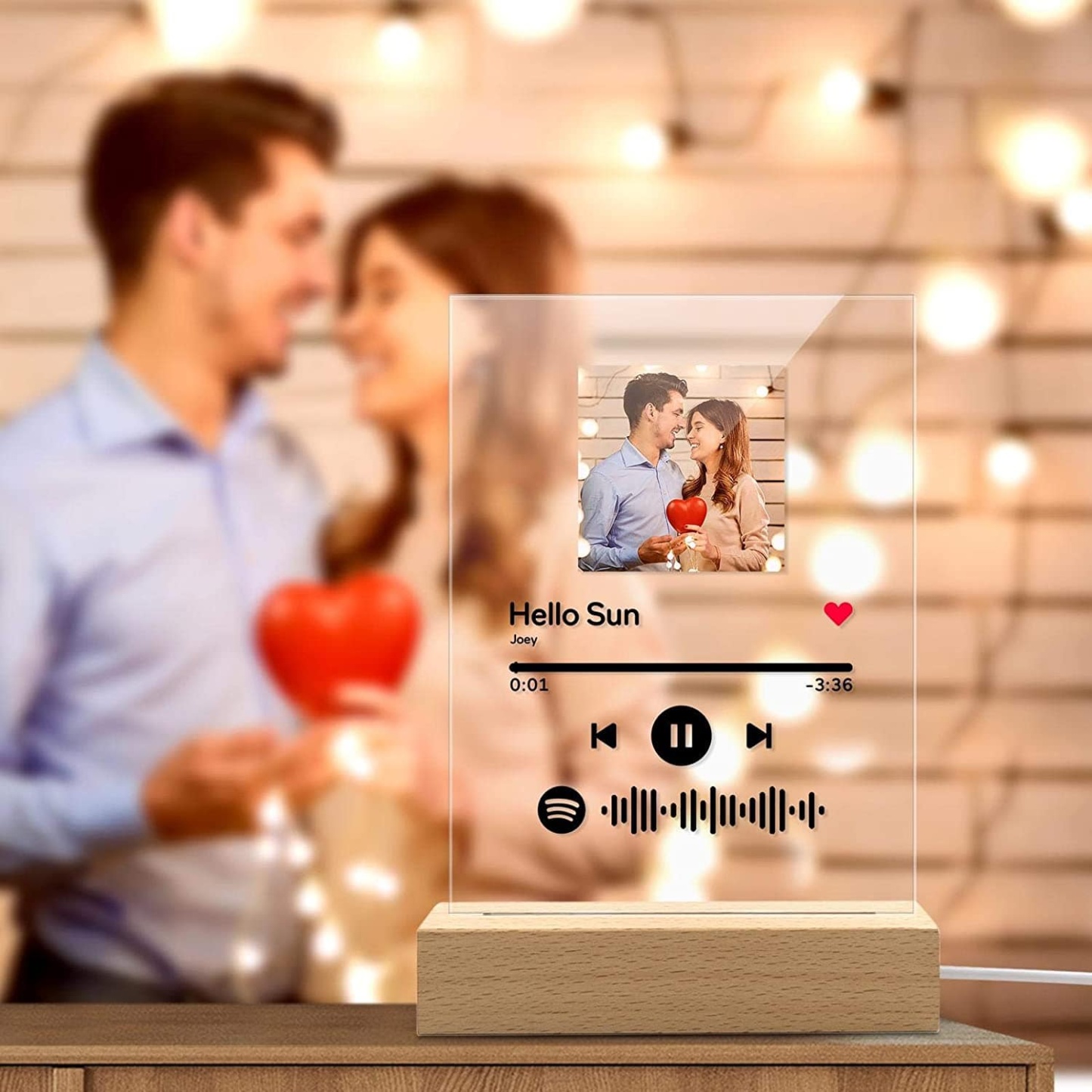 Mother's Day Gift Scannable Custom Spotify Code Lamp Acrylic Music Plaque Night Light Keychain-Engravingift