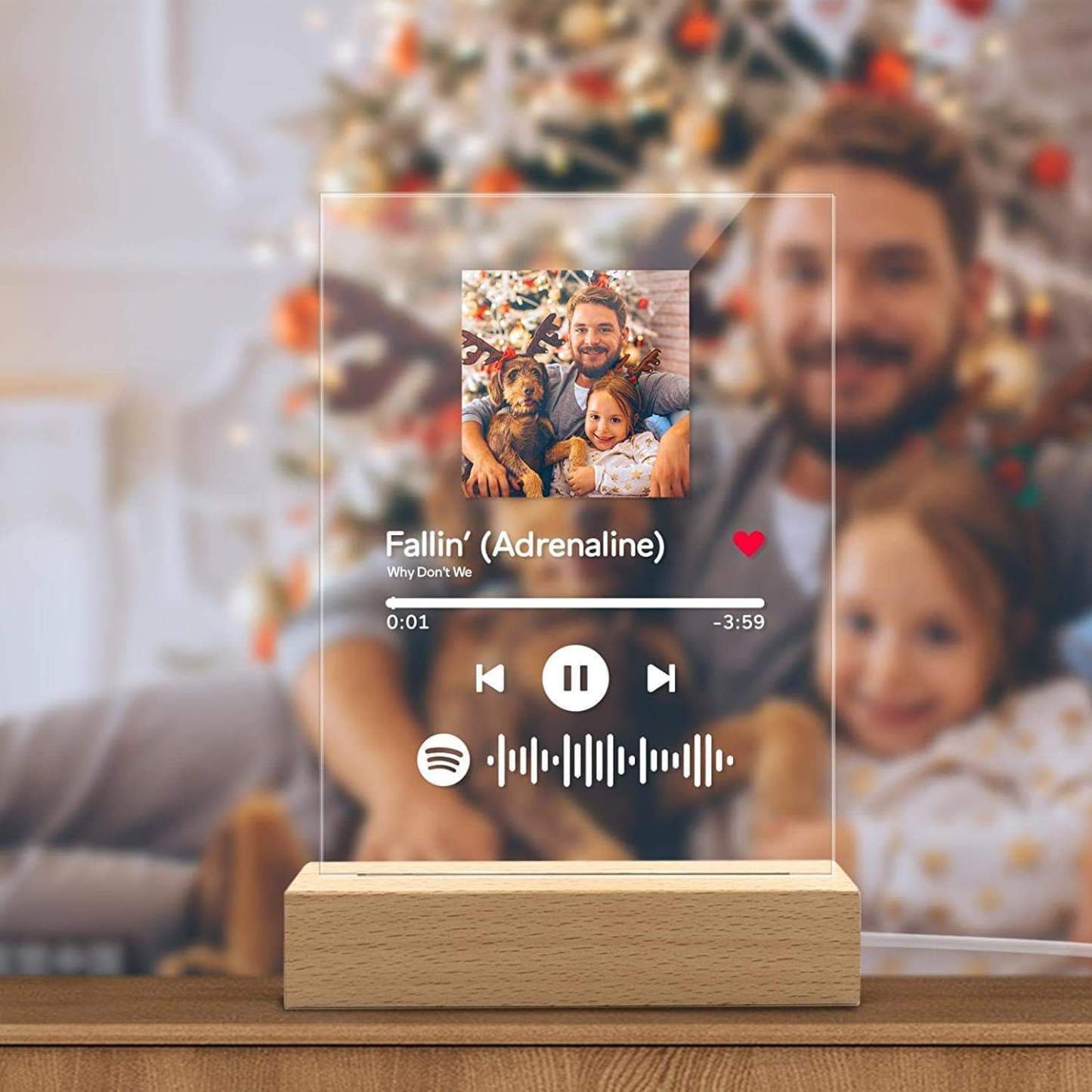 Mother's Day Gift Scannable Custom Spotify Code Lamp Acrylic Music Plaque Night Light Keychain-Engravingift