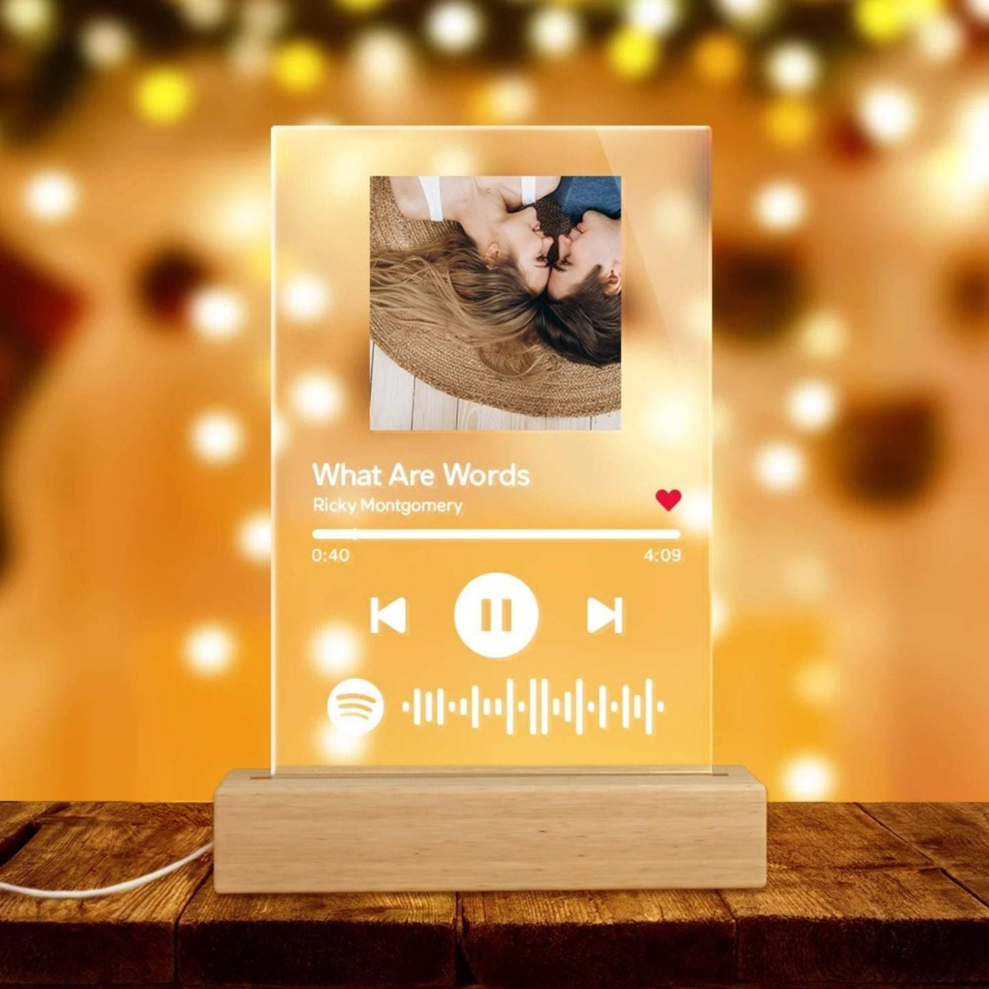 Mother's Day Gift Scannable Custom Spotify Code Lamp Acrylic Music Plaque Night Light Keychain-Engravingift