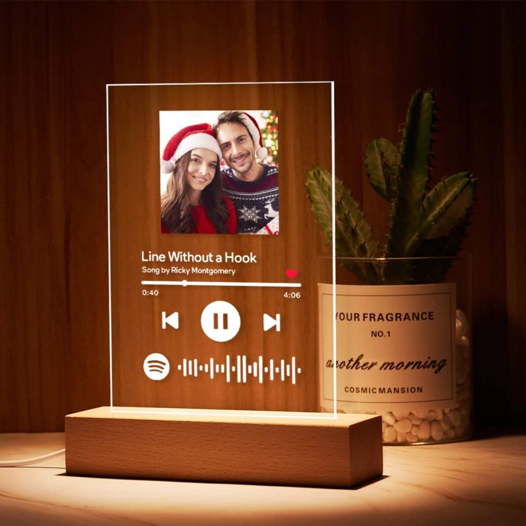Mother's Day Gift Scannable Custom Spotify Code Lamp Acrylic Music Plaque Night Light Keychain-Engravingift