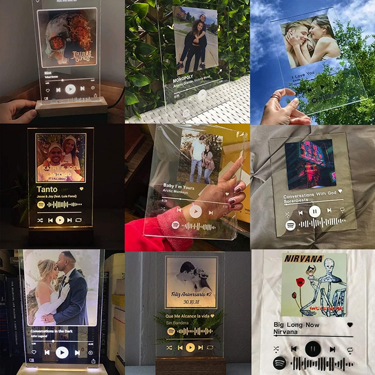 Mother's Day Gift Scannable Custom Spotify Code Lamp Acrylic Music Plaque Night Light Keychain-Engravingift