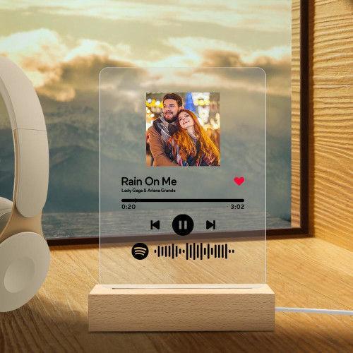 Mother's Day Gift Scannable Custom Spotify Code Lamp Acrylic Music Plaque Night Light Keychain-Engravingift