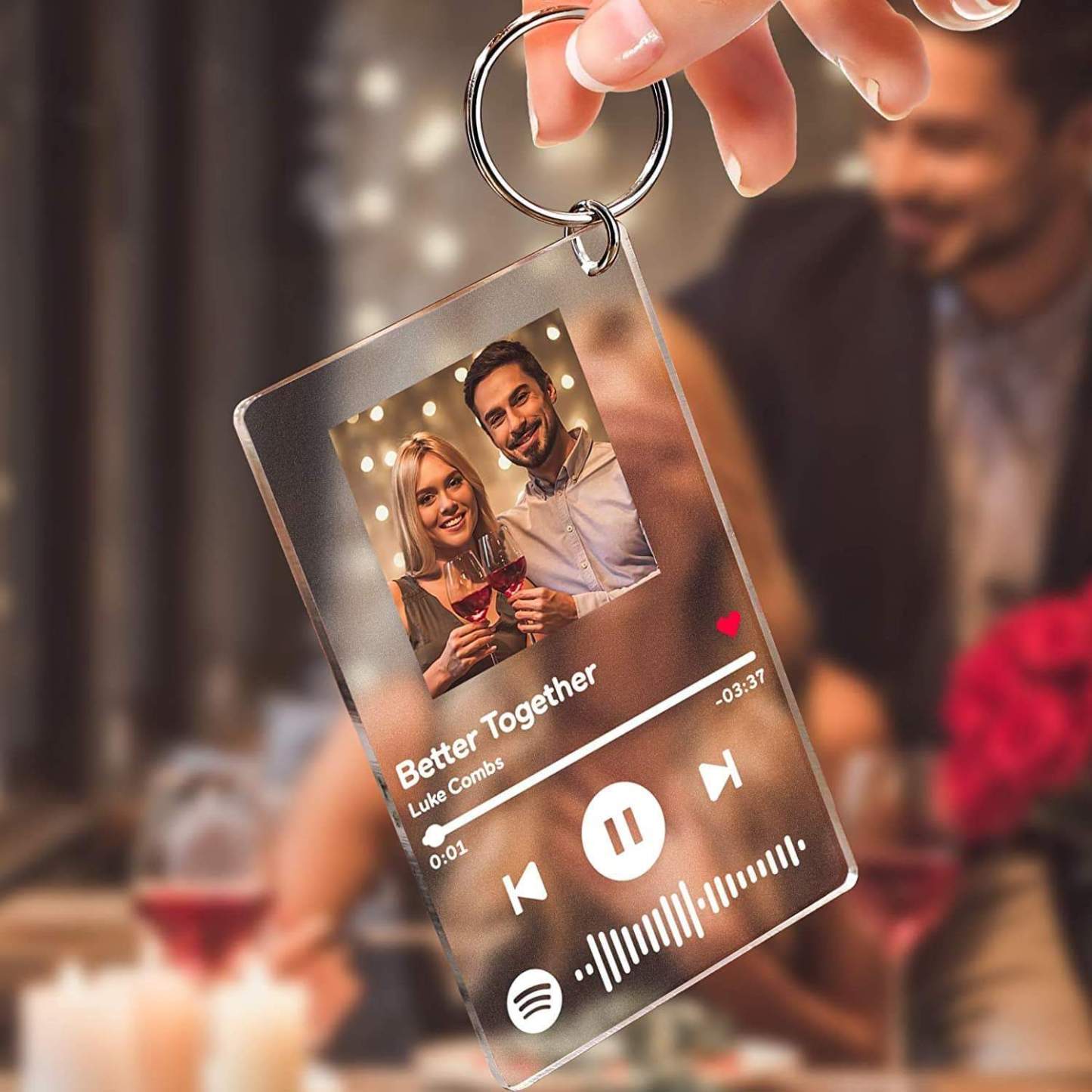 Mother's Day Gift Scannable Custom Spotify Code Lamp Acrylic Music Plaque Night Light Keychain-Engravingift