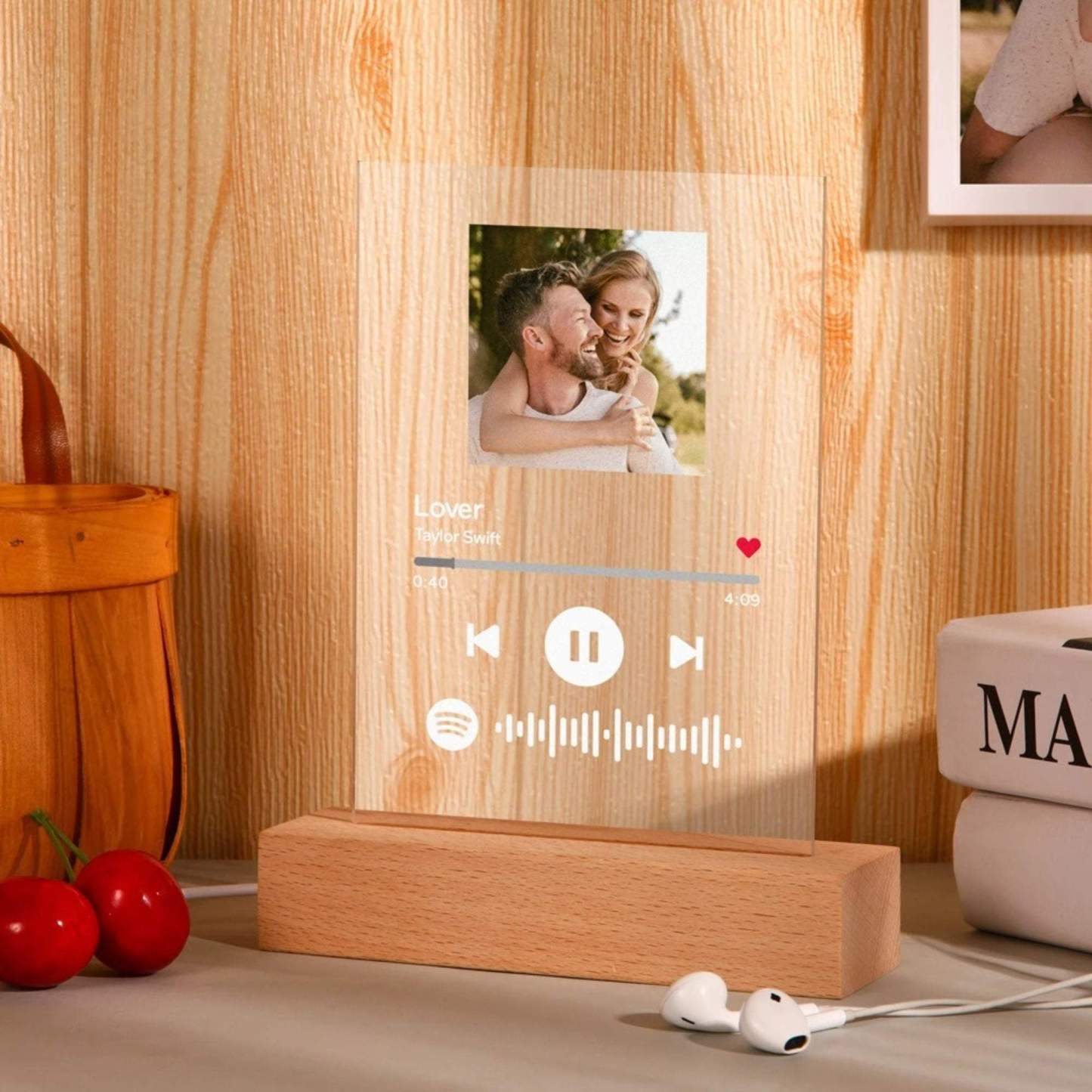 Mother's Day Gift Scannable Custom Spotify Code Lamp Acrylic Music Plaque Night Light Keychain-Engravingift