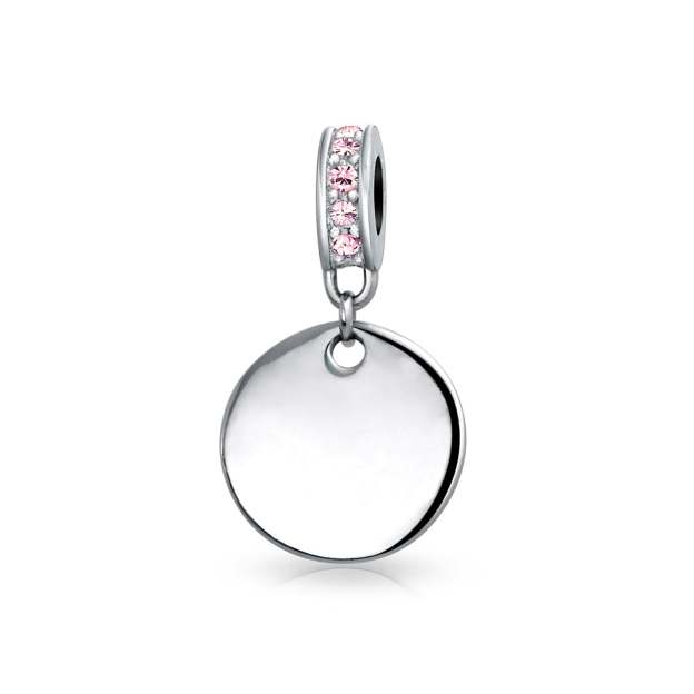 Mother's Day Gift Birthstones Initials Round Dangle Circle Charm Bead-Engravingift