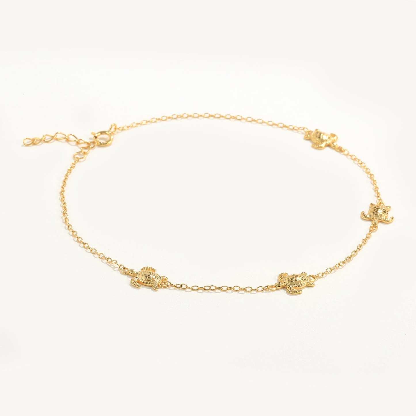 Solid Tortoise Sea Turtle Anklet Gold Anklet MelodyNecklace