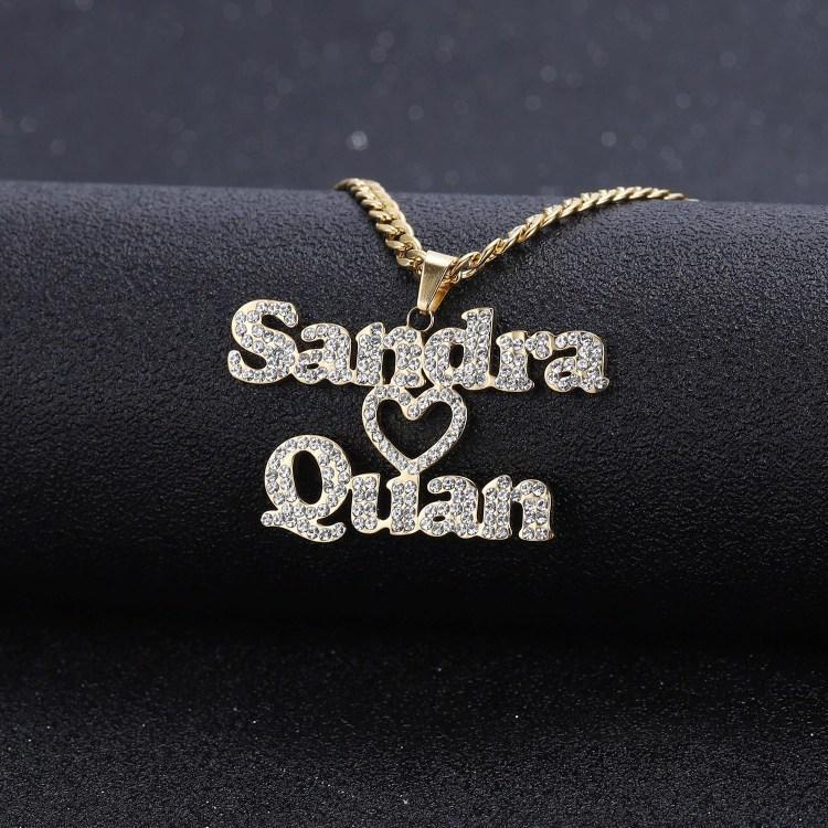 Valentine's Day Gift Sparkling Couple Name Necklace