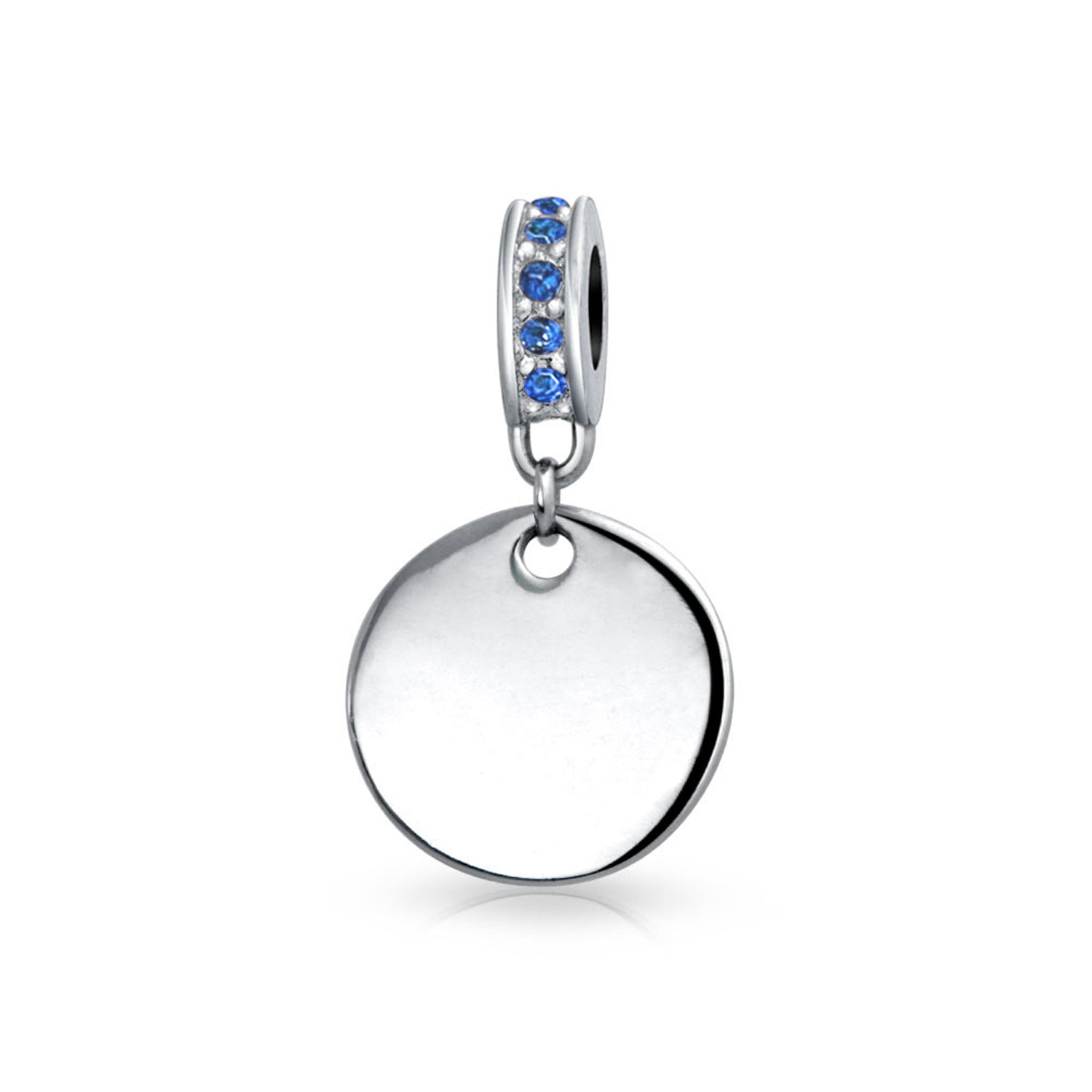 Mother's Day Gift Birthstones Initials Round Dangle Circle Charm Bead-Engravingift