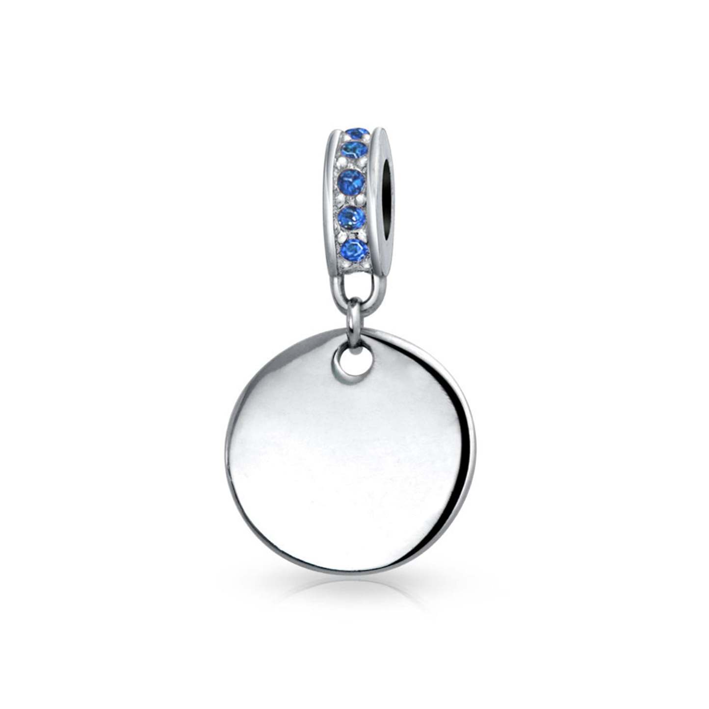 Mother's Day Gift Birthstones Initials Round Dangle Circle Charm Bead-Engravingift