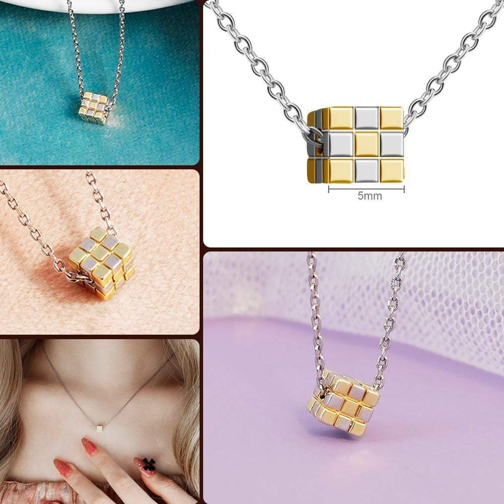 Mother's Day Gift Three-dimensional Rubik's Cube Pendant-Engravingift