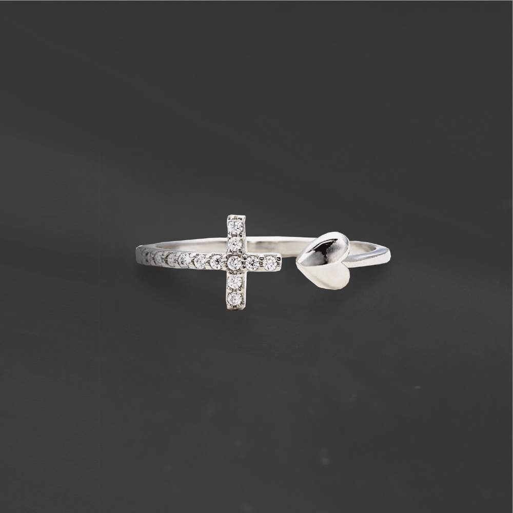 Mother's Day Gift To My Daughter Pray Cross & Heart Ring-Engravingift