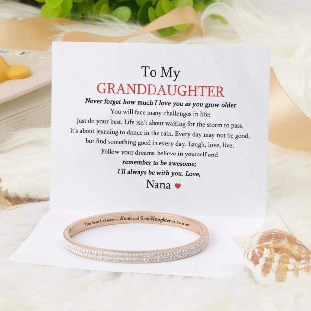 Mother's Day Gift TO MY GRANDDAUGHTER The love between a [Nana] and Granddaughter is forever" Full Diamond Bracelet-Engravingift