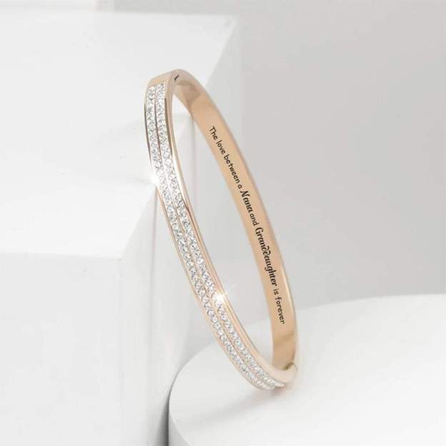 Mother's Day Gift TO MY GRANDDAUGHTER The love between a [Nana] and Granddaughter is forever" Full Diamond Bracelet-Engravingift