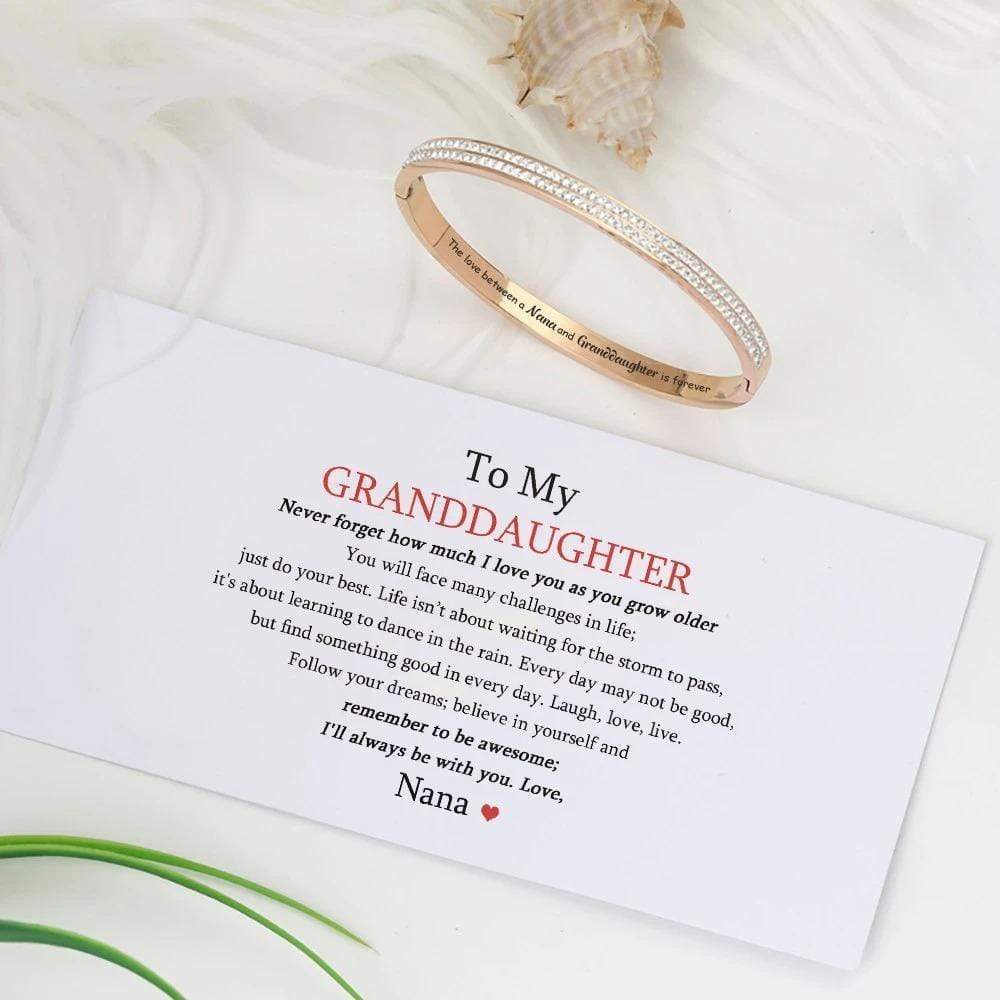 Mother's Day Gift TO MY GRANDDAUGHTER The love between a [Nana] and Granddaughter is forever" Full Diamond Bracelet-Engravingift