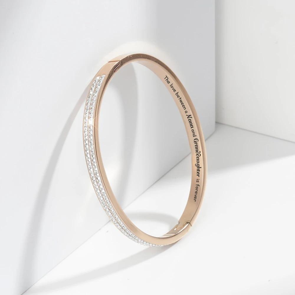 Mother's Day Gift TO MY GRANDDAUGHTER The love between a [Nana] and Granddaughter is forever" Full Diamond Bracelet-Engravingift