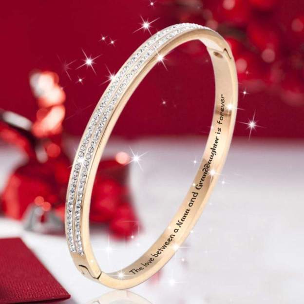 Mother's Day Gift TO MY GRANDDAUGHTER The love between a [Nana] and Granddaughter is forever" Full Diamond Bracelet-Engravingift