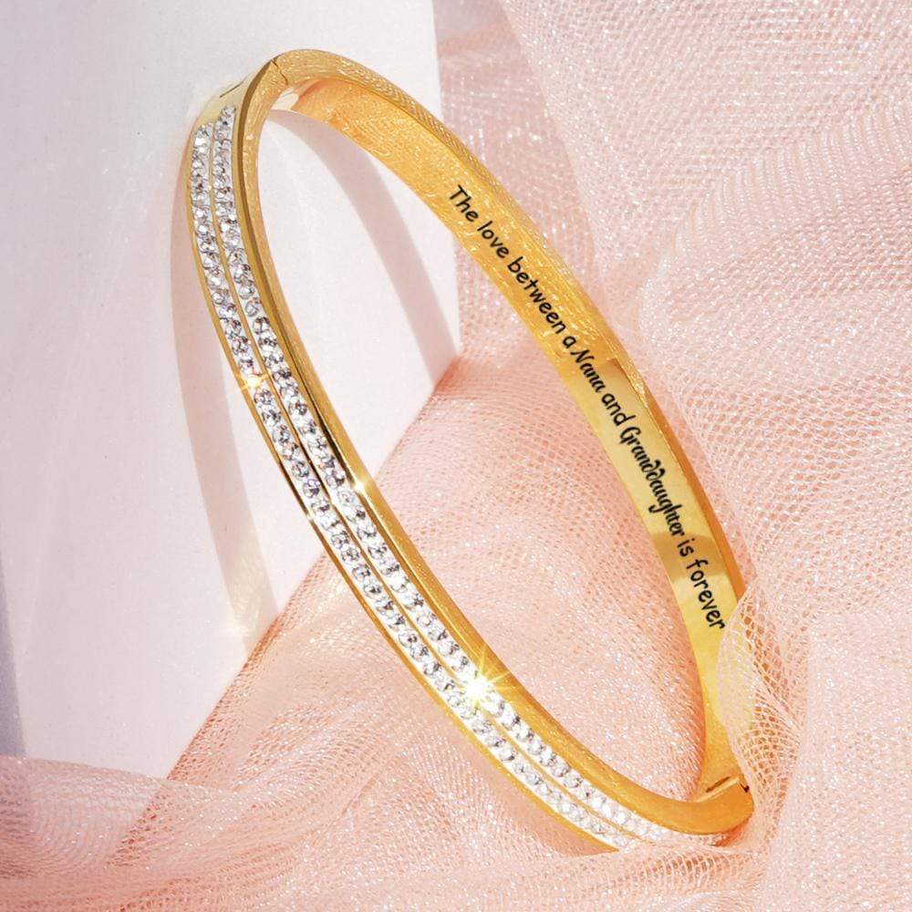 Mother's Day Gift TO MY GRANDDAUGHTER The love between a [Nana] and Granddaughter is forever" Full Diamond Bracelet-Engravingift