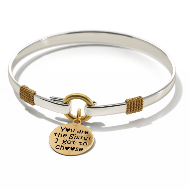Christmas Gift Sister I Got To Choose - Two-Tone Custom Charm Bracelet
