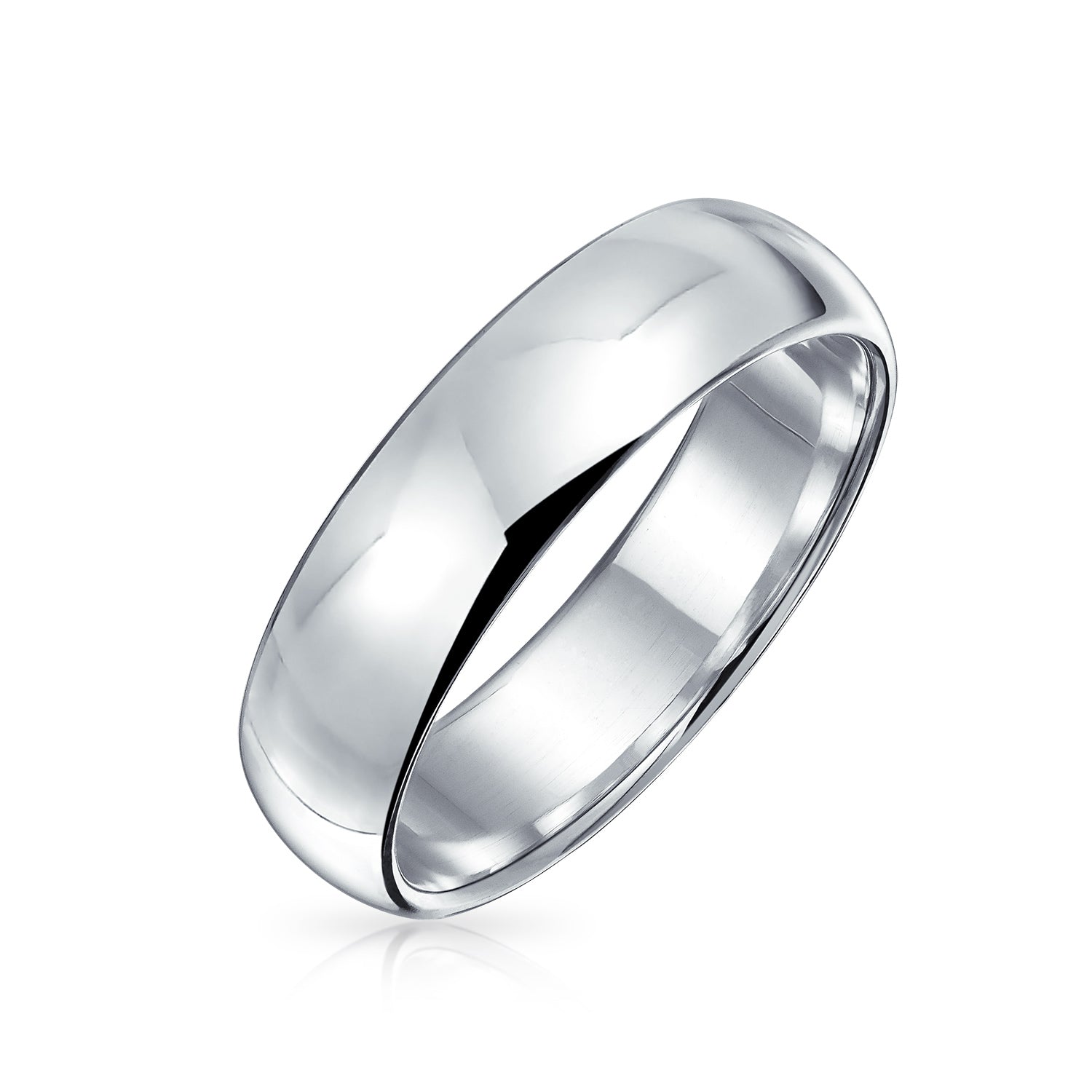 Mother's Day Gift Plain Simple .925 Sterling Silver Dome Couples Wedding Band Ring 5MM-Engravingift