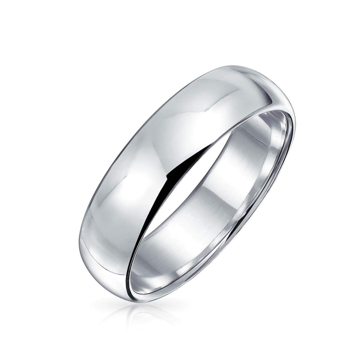 Mother's Day Gift Plain Simple .925 Sterling Silver Dome Couples Wedding Band Ring 5MM-Engravingift