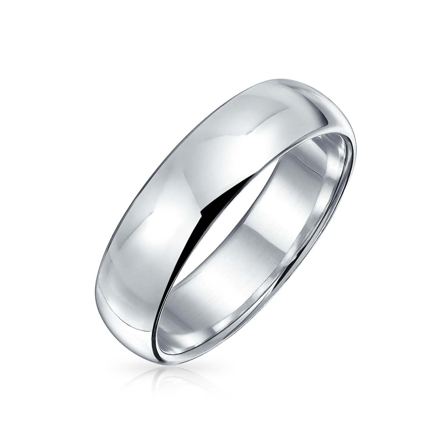 Mother's Day Gift Plain Simple .925 Sterling Silver Dome Couples Wedding Band Ring 5MM-Engravingift