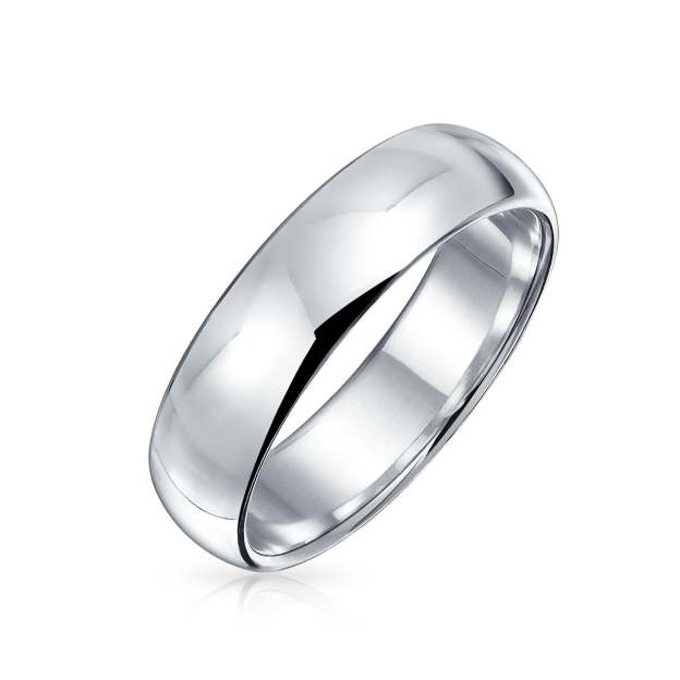 Mother's Day Gift Plain Simple .925 Sterling Silver Dome Couples Wedding Band Ring 5MM-Engravingift