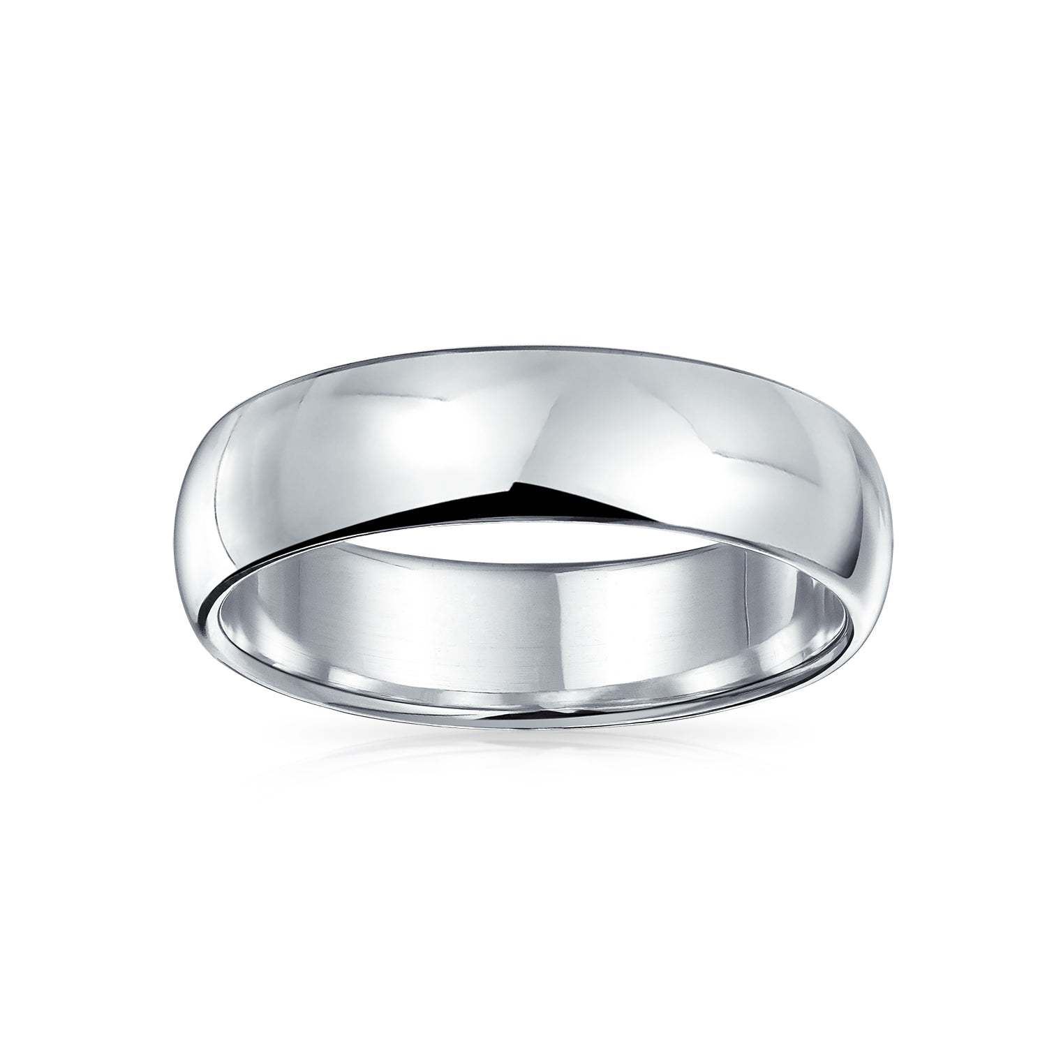 Mother's Day Gift Plain Simple .925 Sterling Silver Dome Couples Wedding Band Ring 5MM-Engravingift