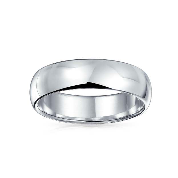 Mother's Day Gift Plain Simple .925 Sterling Silver Dome Couples Wedding Band Ring 5MM-Engravingift