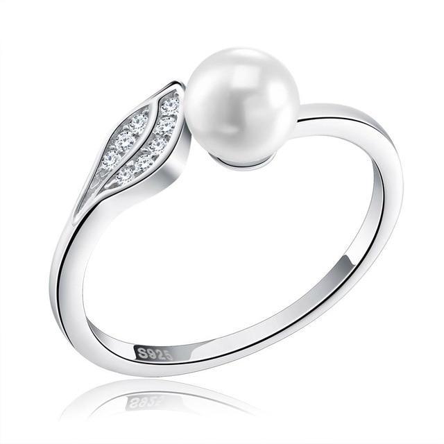 Mother's Day Gift Pearl Wave Sterling Silver Ring-Engravingift