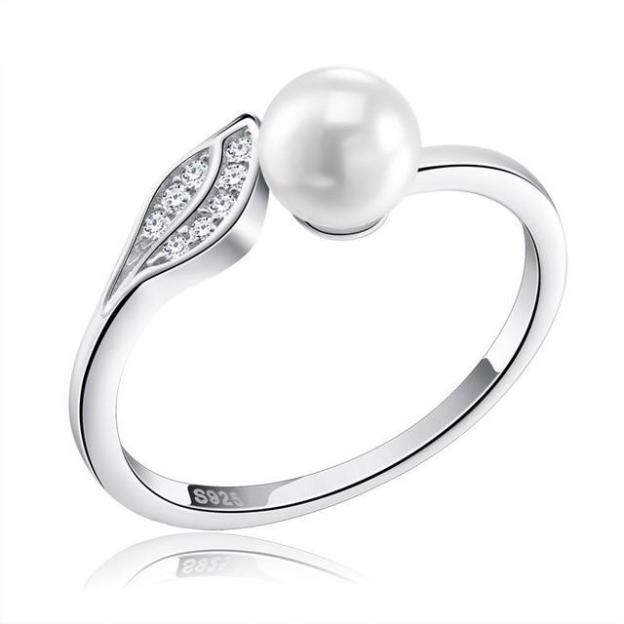 Mother's Day Gift Pearl Wave Sterling Silver Ring-Engravingift