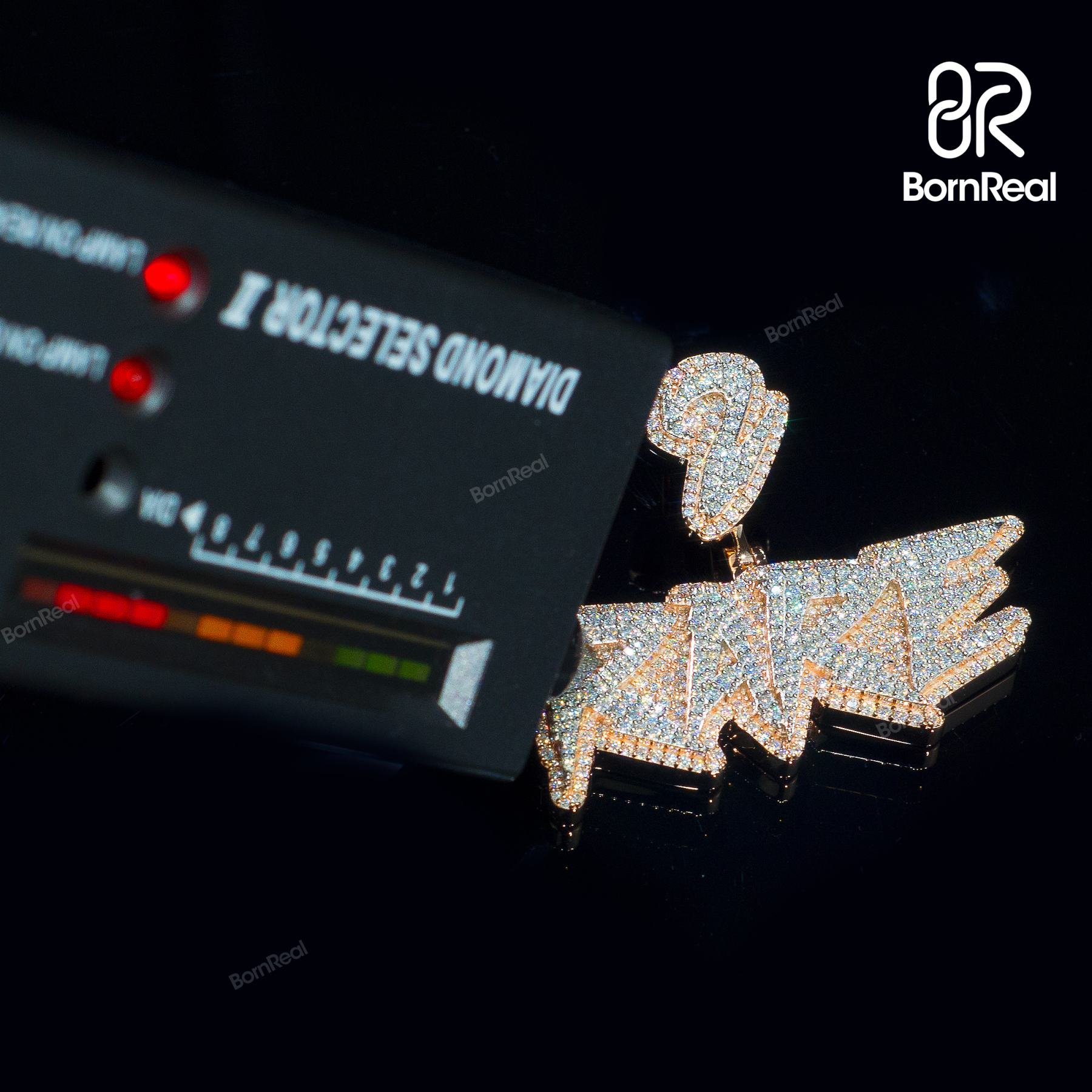 Custom Moissanite Name Chain Rose Gold diamond Pendant