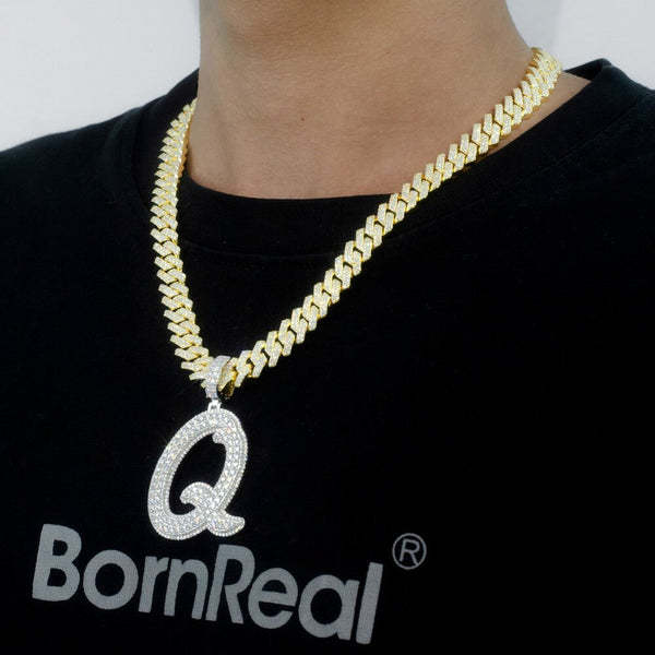 Custom A to Z Initial 925 Silver Moissanite Letter Pendant