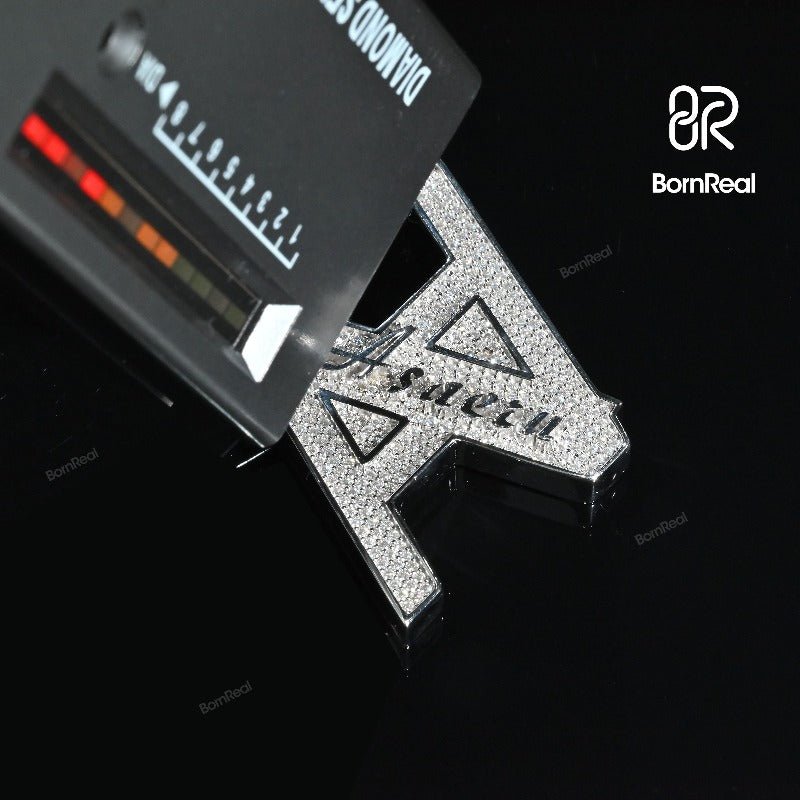 Custom Hip Hop Initial Double A Chain Moissanite diamond Letter Pendant For Men