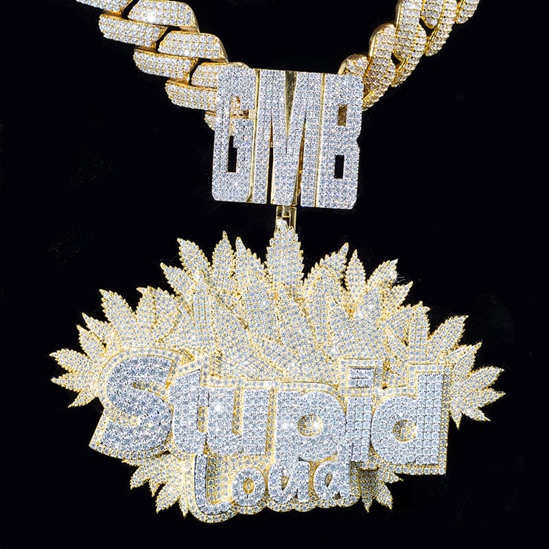 Custom Moissanite 925 Silver Iced Diamond Hip Hop Chain Logo Pendant