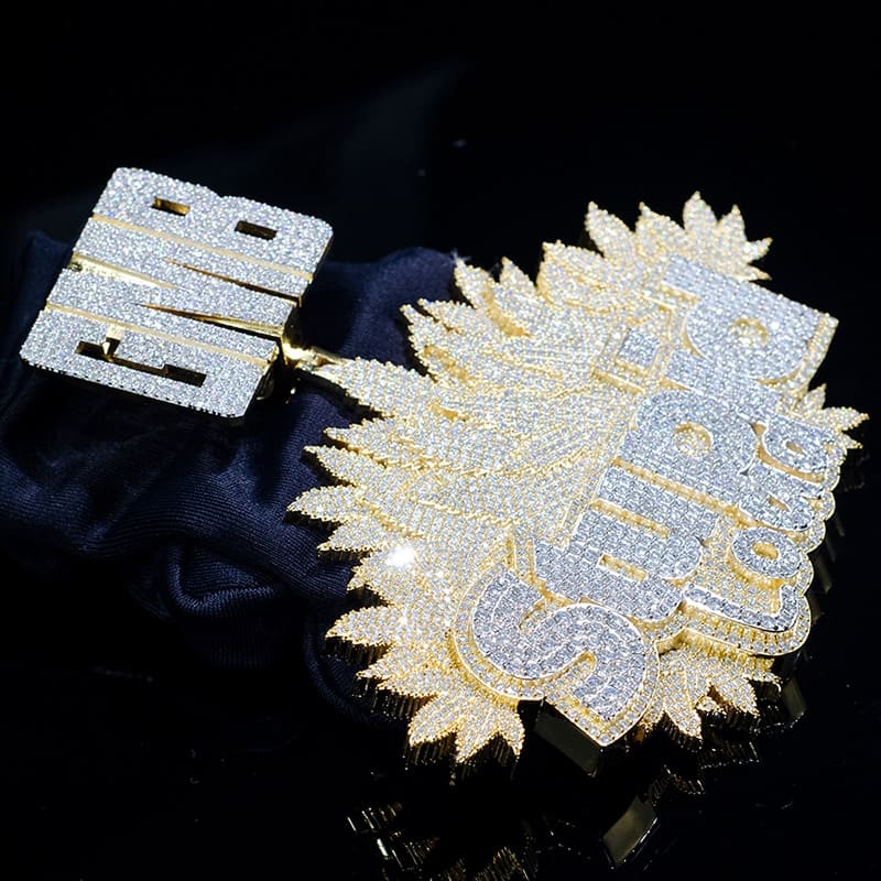 Custom Moissanite 925 Silver Iced Diamond Hip Hop Chain Logo Pendant