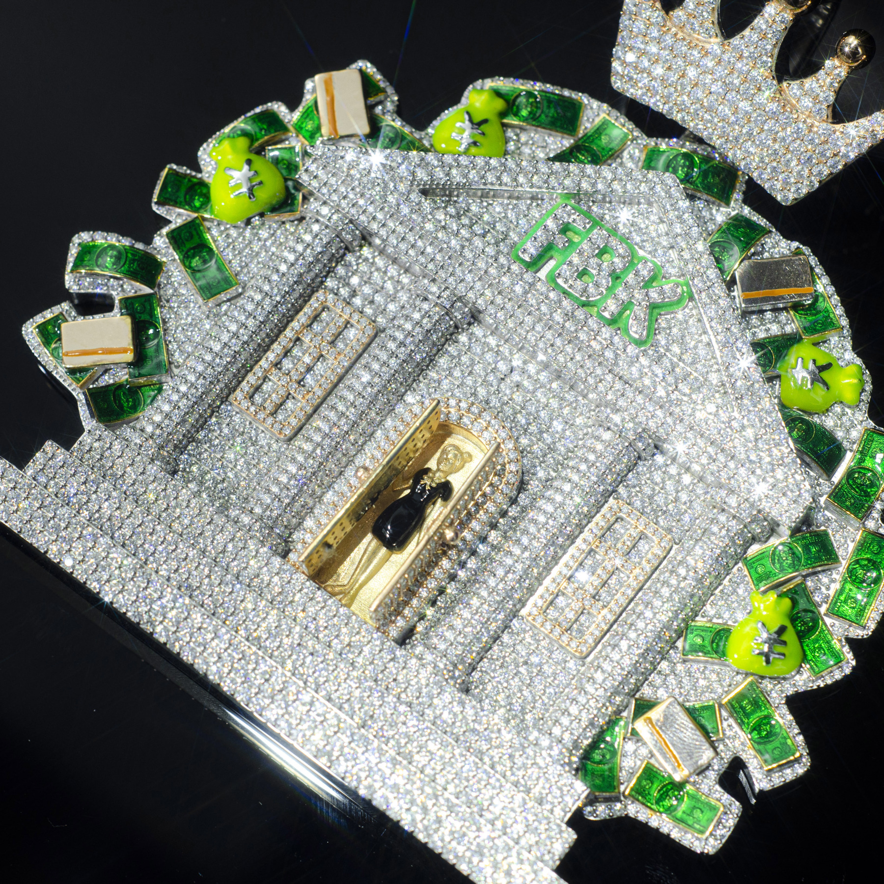 Custom Moissanite "House" Hip Hop Chain Enamel Logo Pendant