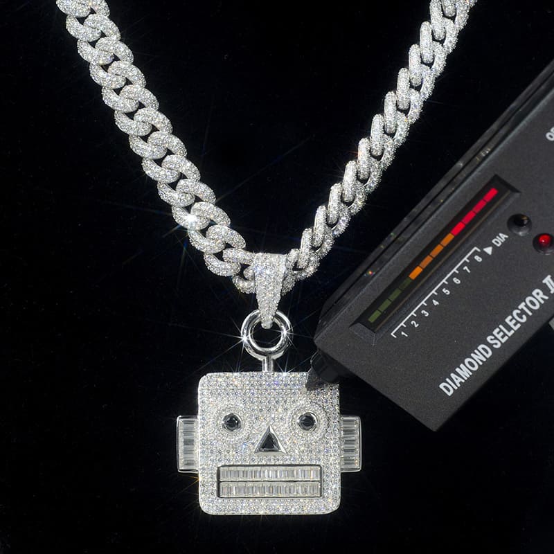 Custom Moissanite Iced Out “Robotic” Hip Hop Diamonds Pendant