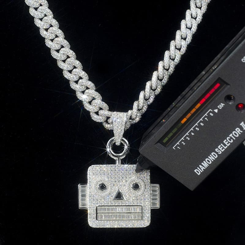 Custom Moissanite Iced Out “Robotic” Hip Hop Diamonds Pendant