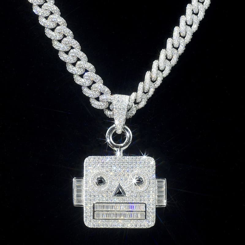 Custom Moissanite Iced Out “Robotic” Hip Hop Diamonds Pendant