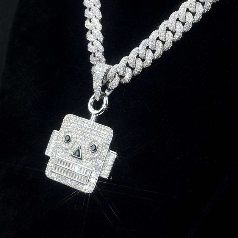 Custom Moissanite Iced Out “Robotic” Hip Hop Diamonds Pendant